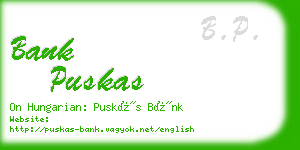 bank puskas business card